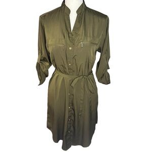 Olive Green Shirt Dress